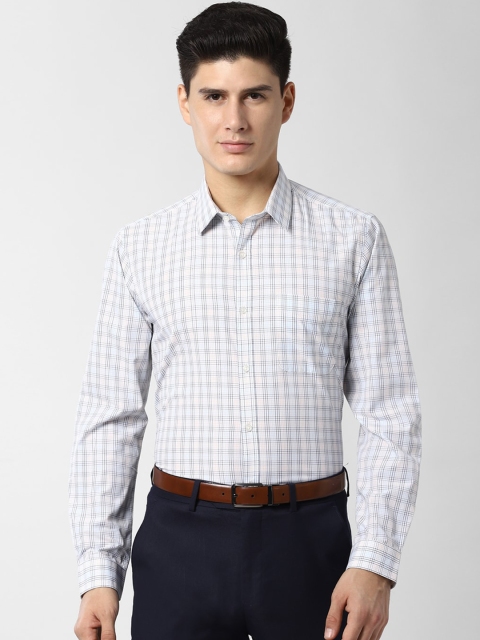 

Peter England Men White Regular Fit Checked Formal Shirt
