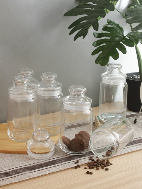 

Ocean Set Of 6 Transparent Glass Pop Jars With Lid 750ml