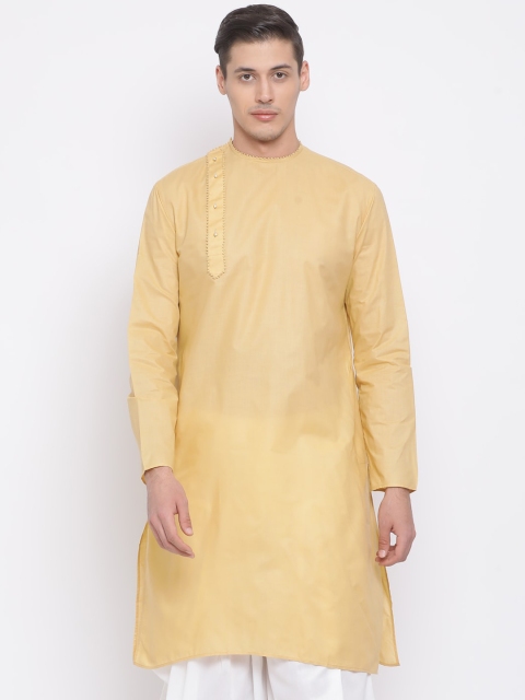 

VASTRAMAY Men Beige Solid Straight Kurta