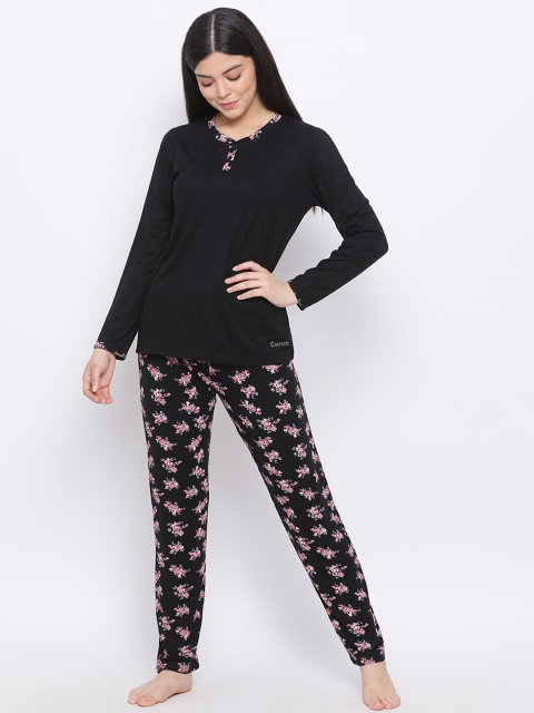 

Kanvin Women Black Solid Night suit