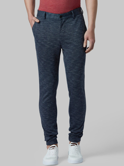 

Park Avenue Men Blue Slim Fit Self Design Regular Trousers