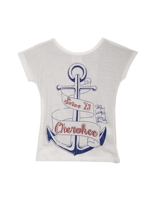 

Cherokee Girls Grey Printed Pure Cotton Top