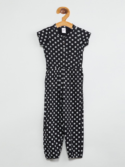 

max Girls Black Floral Printed Rompers