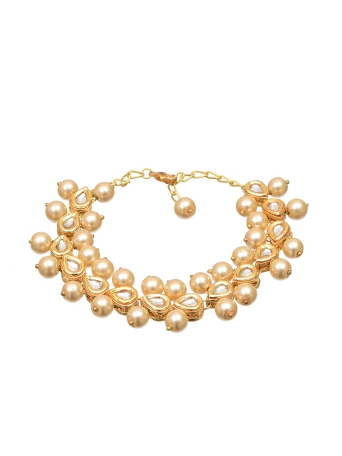 

INDYA White & Gold-Plated Wraparound Bracelet