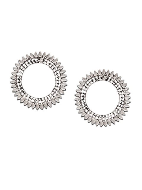 

Globus Silver-Plated Circular Drop Earrings