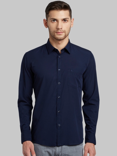 

Parx Men Navy Blue Slim Fit Solid Casual Shirt