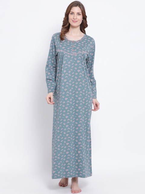 

Kanvin Grey & Pink Printed Nightdress