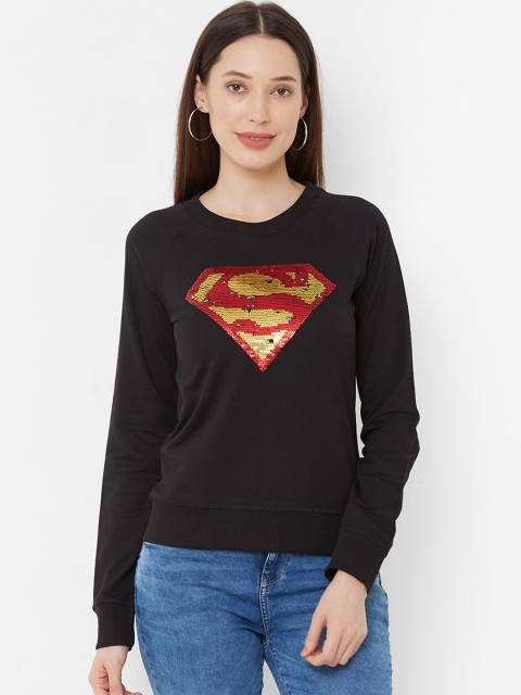 

Kraus Jeans Women Black Printed Round Neck T-shirt