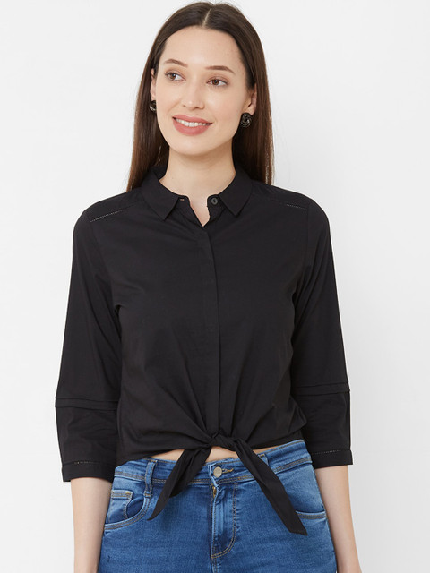 

Kraus Jeans Women Black Solid Shirt Style Top