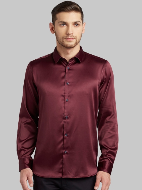 

Parx Men Maroon Slim Fit Solid Casual Shirt