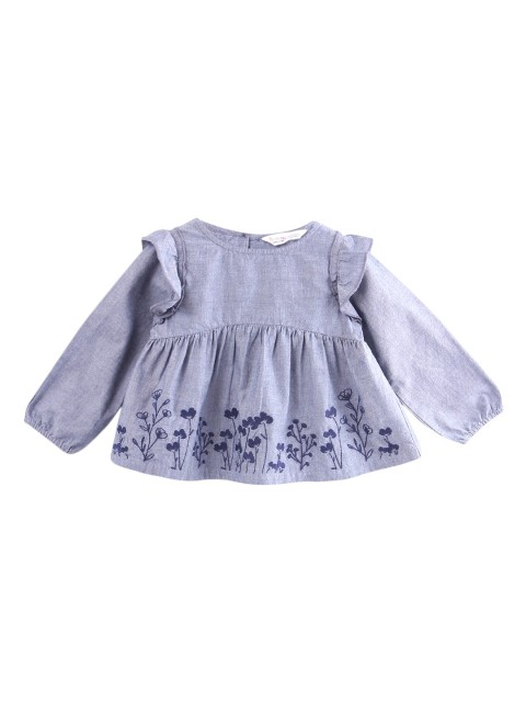 

Beebay Girls Grey Printed Pure Cotton Top