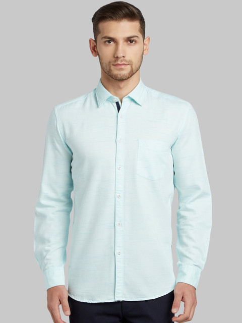 

Parx Men Blue Slim Fit Solid Casual Shirt