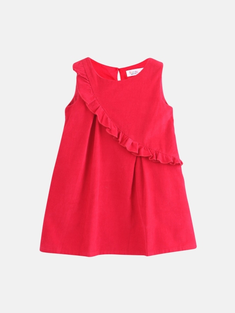 

Beebay Infant Girls Red Solid A-Line Corduroy Dress
