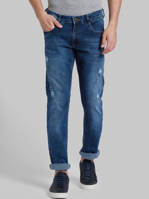

Parx Men Blue Tapered Fit Mid-Rise Mildly Distressed Jeans