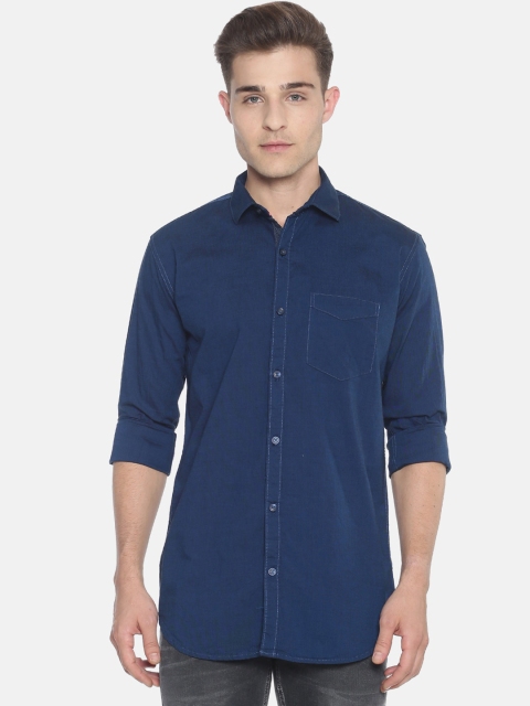 

Campus Sutra Men Blue Classic Regular Fit Solid Casual Shirt