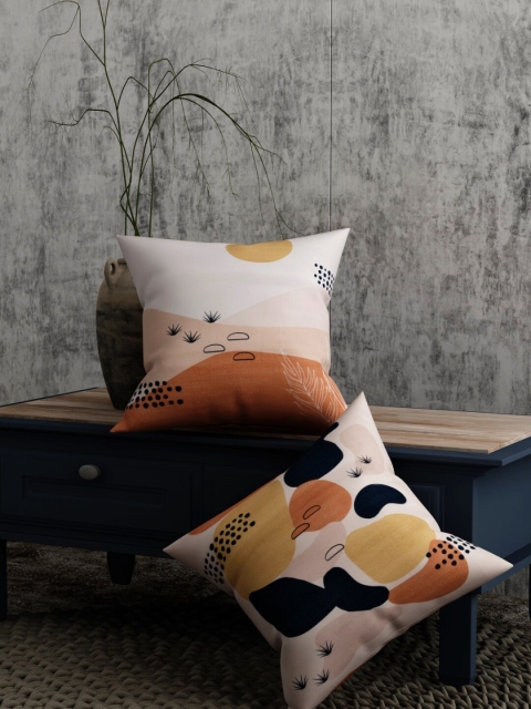 

EverHOME Multicoloured Set of 2 Abstract Square Cushion Covers, Multi
