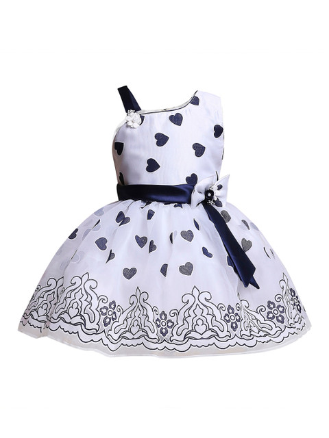 

BETTY Girls Blue Printed Fit and Flare Dress