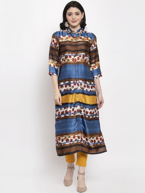 

Aujjessa Women Multicoloured Printed Straight Kurta, Multi