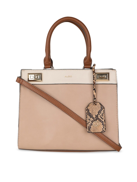

ALDO Beige Colourblocked Handheld Bag