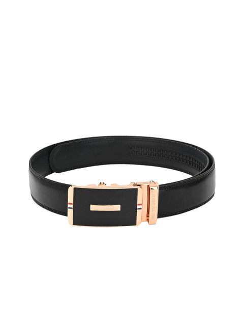 

Pacific Gold Men Black Solid Leather Belt