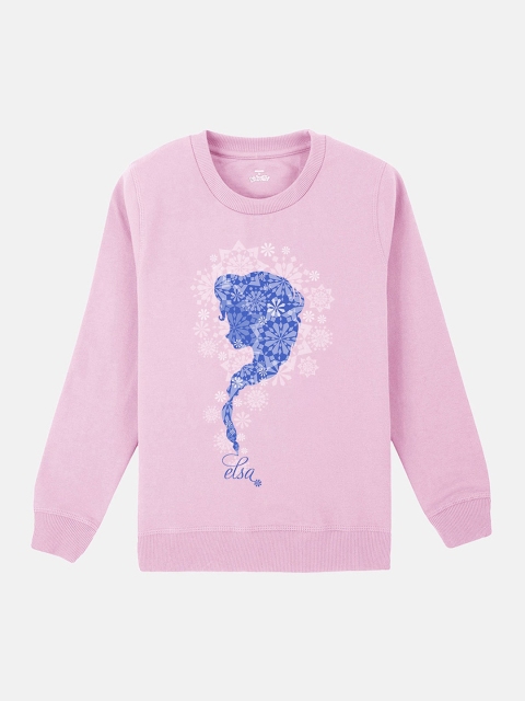 

Kids Ville Girls Pink & Blue Printed Sweatshirt