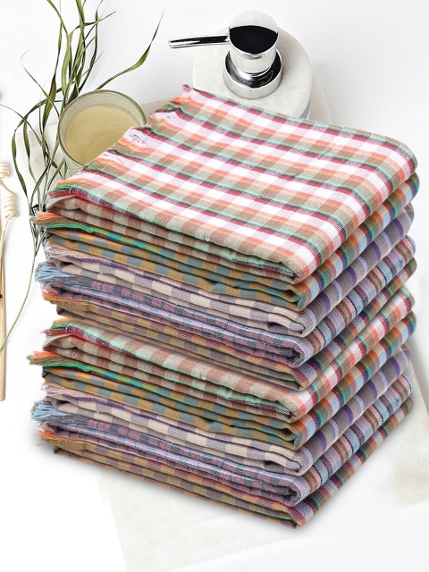 

KLOTTHE Unisex Set Of 10 Assorted 120 GSM Bath Towels