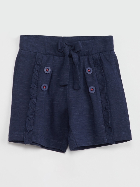 

max Girls Navy Blue Solid Regular Fit Regular Shorts