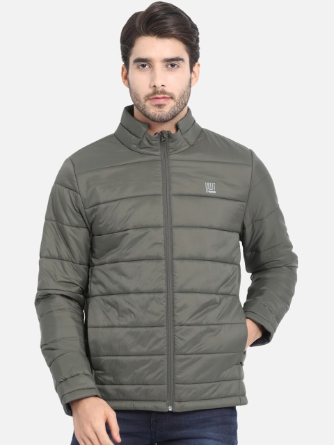 

t-base Men Olive Green Solid Lightweight Ultra Warm Thermofill Quilted Jacket