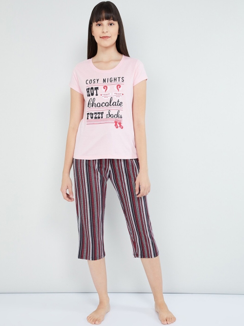 

max Women Pink Printed Night suit