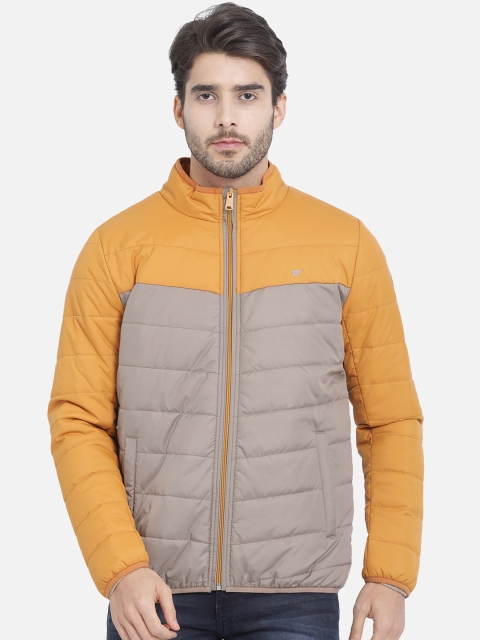 

t-base Men Yellow Colourblocked Lightweight Puffer Jacket