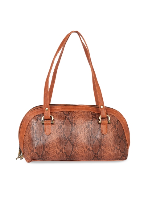 

Tokyo Talkies Brown Animal Textured Handheld Bag