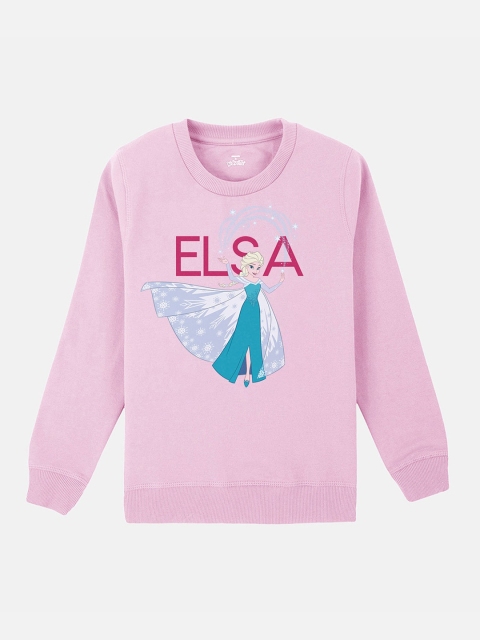 

Kids Ville Girls Pink & Blue Elsa Printed Sweatshirt
