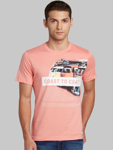 

Parx Men Orange Printed Round Neck T-shirt
