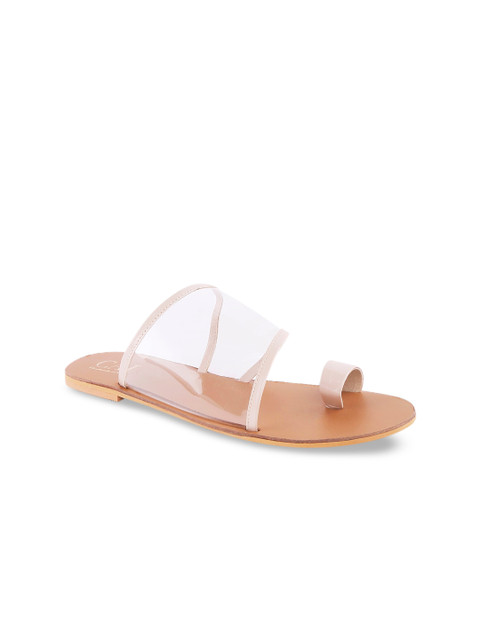 

CAI Women Beige Solid Plastic One Toe Flats