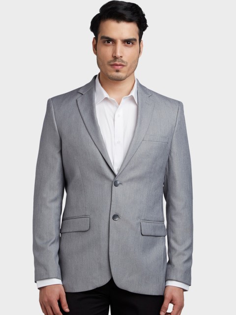 

ColorPlus Men Grey-Melange Solid Single-Breasted Casual Blazer