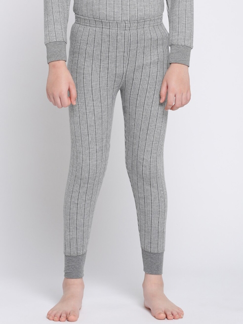 

DIXCY SCOTT Boys Grey-Melange Striped Thermal Bottoms