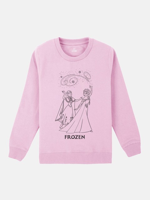 

Kids Ville Girls Pink & Black Frozen Printed Sweatshirt