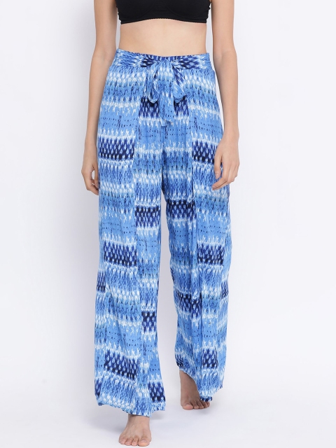 

Oxolloxo Women Navy Blue & White Printed Lounge Pant