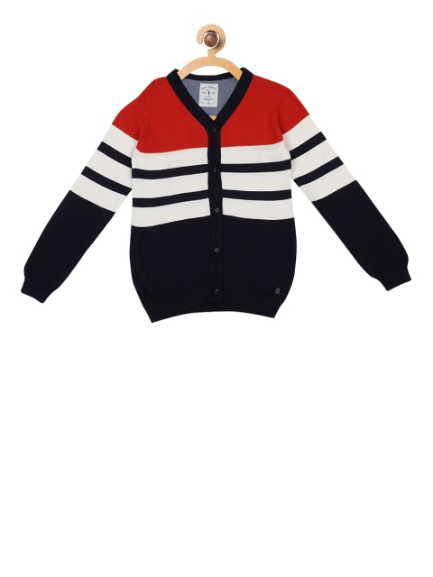 

Blue Giraffe Boys Navy Blue Colourblocked Cardigan Sweater
