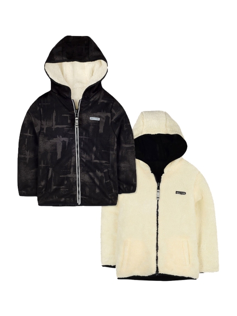 

Cherry Crumble Kids Black Printed Reversible Jacket