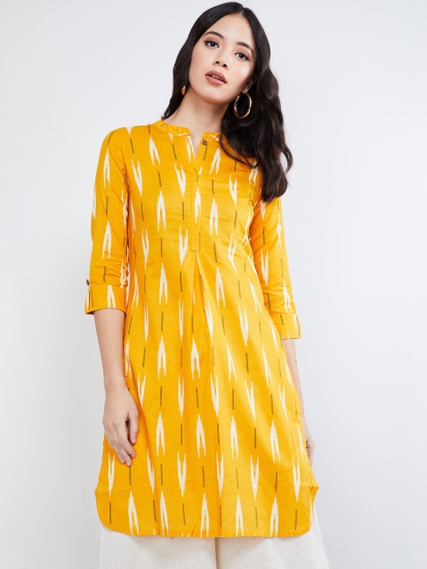 

max Women Yellow Printed A-Line Kurta