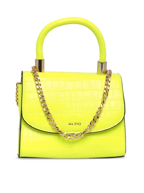 

ALDO Fluorescent Green Textured Handheld Bag