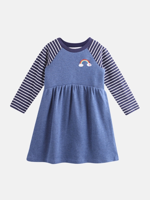 

Beebay Girls Navy Blue Solid Fit and Flare Dress