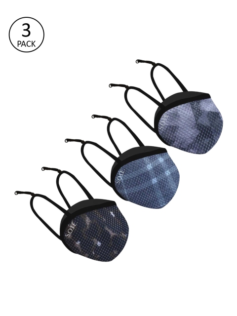 

Soie Adults Multicoloured Pack of 3 8 Layer Reusable SN 99.9 Protection Mask, Multi