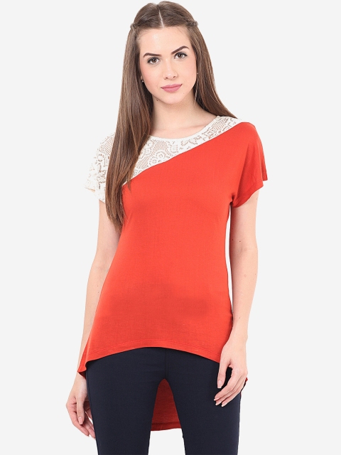 

Porsorte Women Red Solid High-Low Top