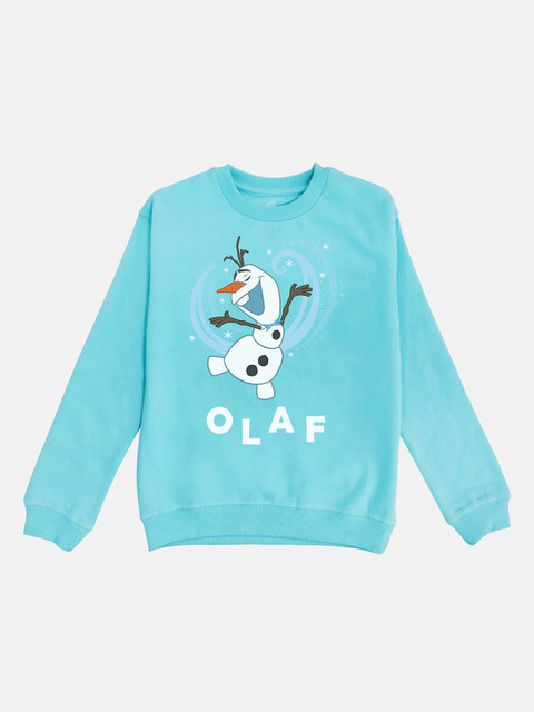 

Kids Ville Girls Blue & White Frozen Printed Sweatshirt