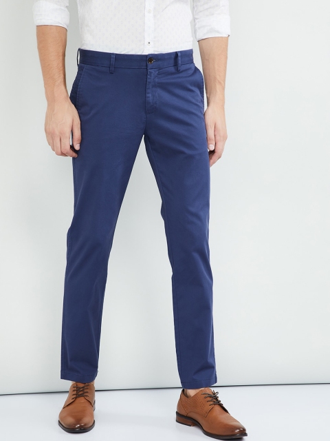 

max Men Blue Regular Fit Solid Chinos