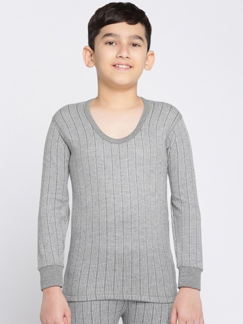 

DIXCY SCOTT Boys Grey Striped Thermal Top