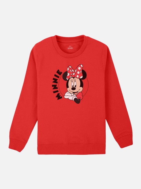 

Kids Ville Girls Red Minnie Mouse Printed Sweatshirt