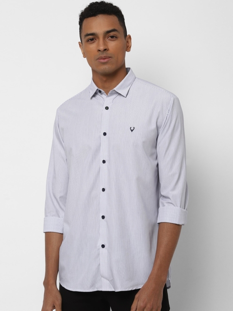 

Allen Solly Men Grey Regular Fit Striped Casual Shirt